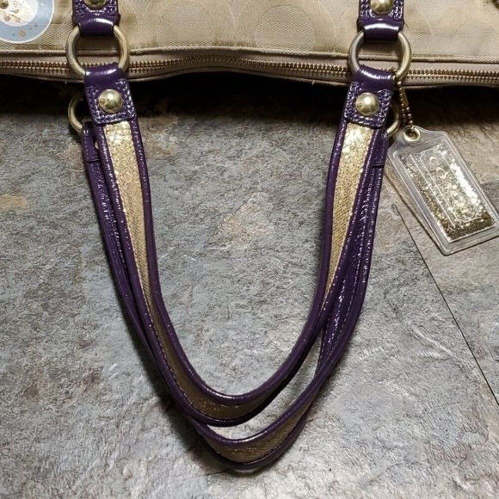 Coach BAG Poppy Graffiti Applique Glam Handbag Purse TOTE Jacquard WOMENS WOMANS - Picture 11 of 16
